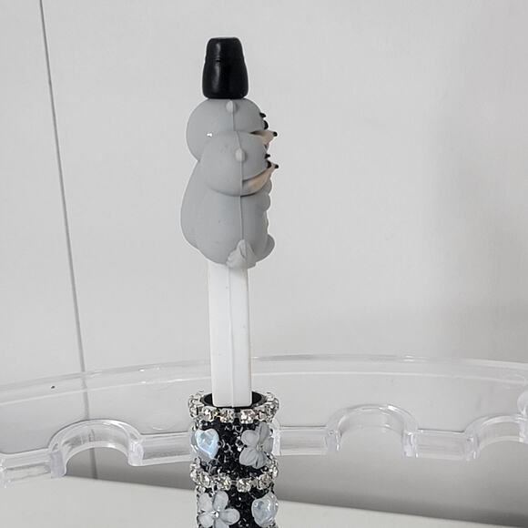 Handmade Beaded Pen Otter Stack Figurines Funny Mom Quote Black Heart Gem Base - Picture 3 of 6